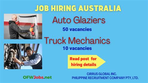 job hiring auto mechanic abroad.